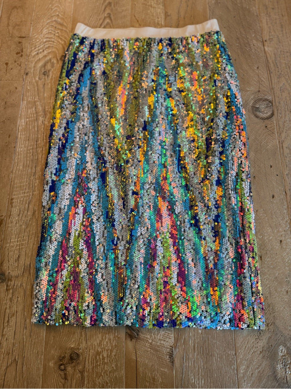 Le Superbe Sequin Pastel Pencil Skirt - Multi Metallic NWT M
